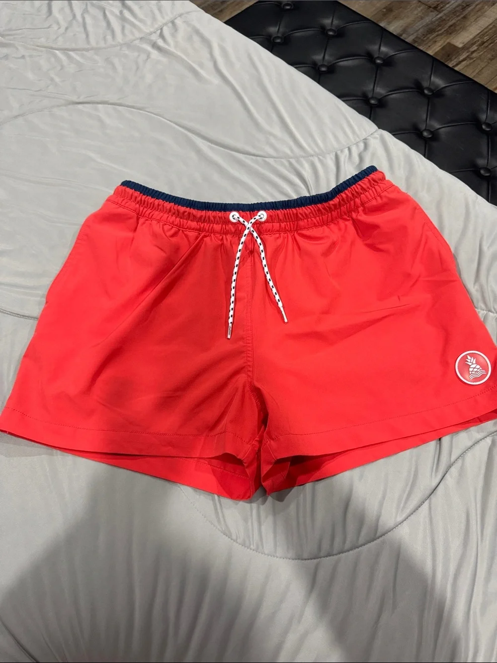 Men’s Chubbies 4” Red Swim Shorts with Elastic Waist